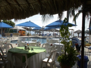 Lunch in the palapa by the beach club pool