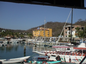 Marina and some condos and shops at Santa Cruz